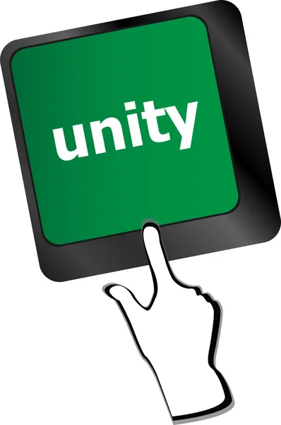 Unity word on computer keyboard pc key vector — Stock Vector