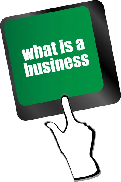 Wat is business knop op computer toetsenbord belangrijke vector — Stockvector