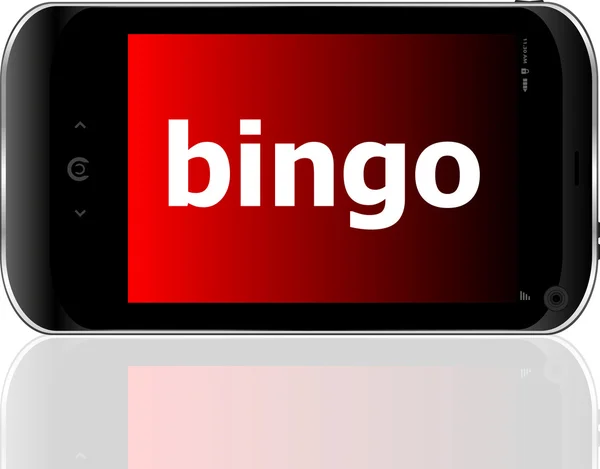 Teléfono inteligente con vector de palabra bingo — Archivo Imágenes Vectoriales