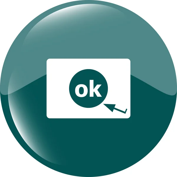 Ok word on sign web icon. web button vector — Stock Vector