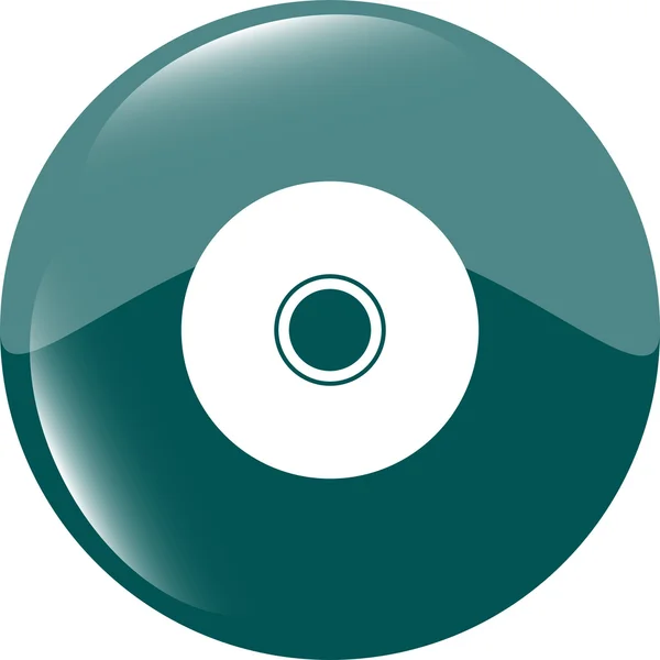 Icona del segno CD o DVD. Simbolo del compact disc. Vettore di pulsante del sito Web dell'interfaccia utente moderna — Vettoriale Stock