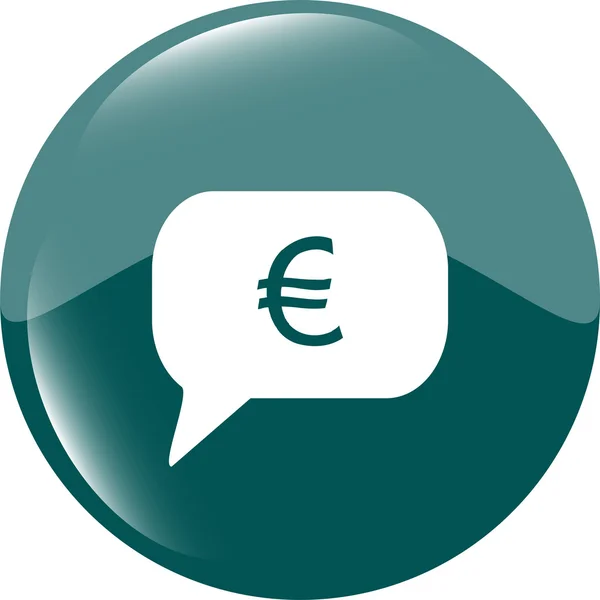 Icona web su cloud con euro eur money sign vector — Vettoriale Stock