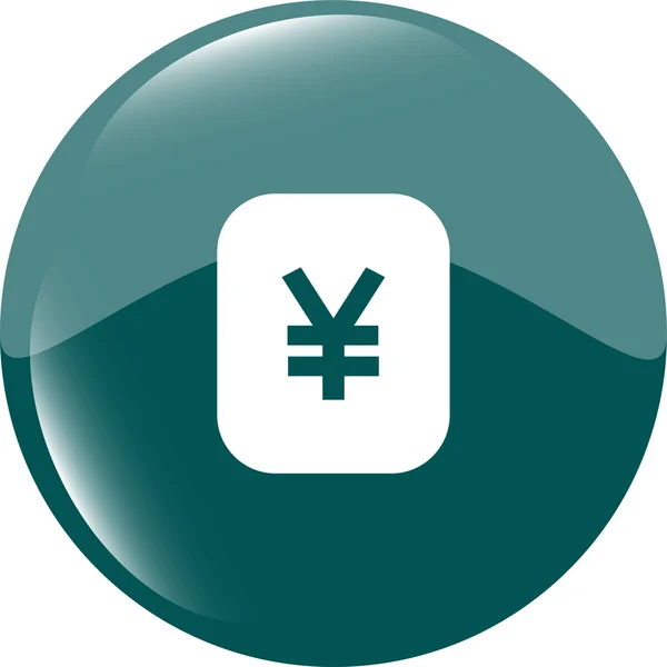 Icono de signo JPY Yen. botón de aplicación web. vector icono web — Vector de stock