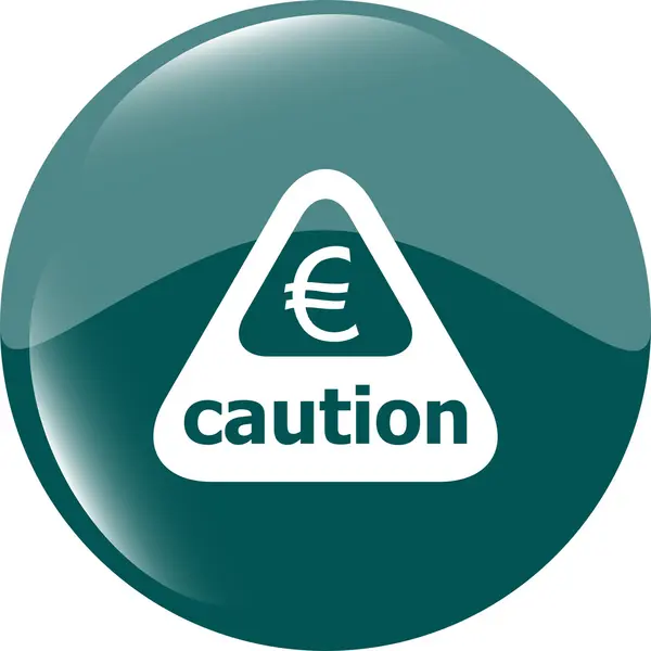 Attention caution sign icon with euro money sign. warning symbol vector — Stock Vector