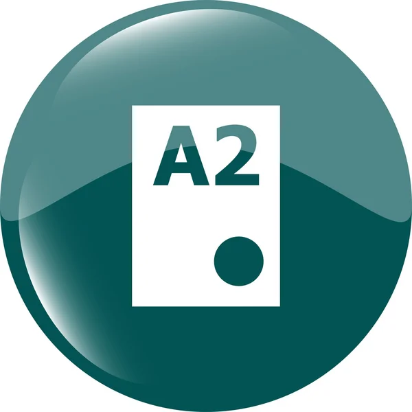 Kağıt boyutu A2 standart simgesi. Dosya belge simgesi. Metro stil düğmeleri vektör — Stok Vektör