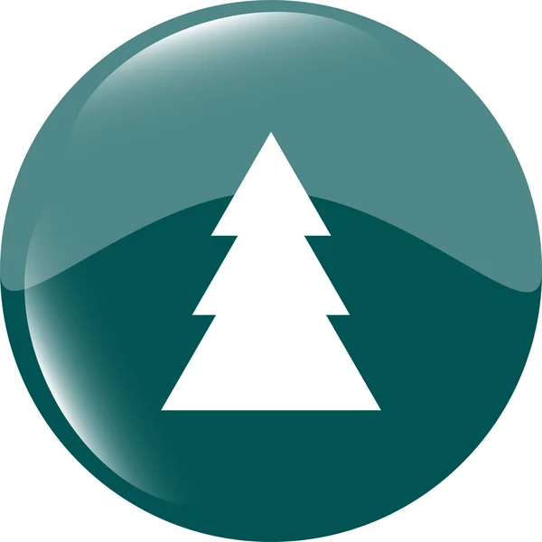 Ikon (knappen) med god jul (nyår) träd vektor — Stock vektor