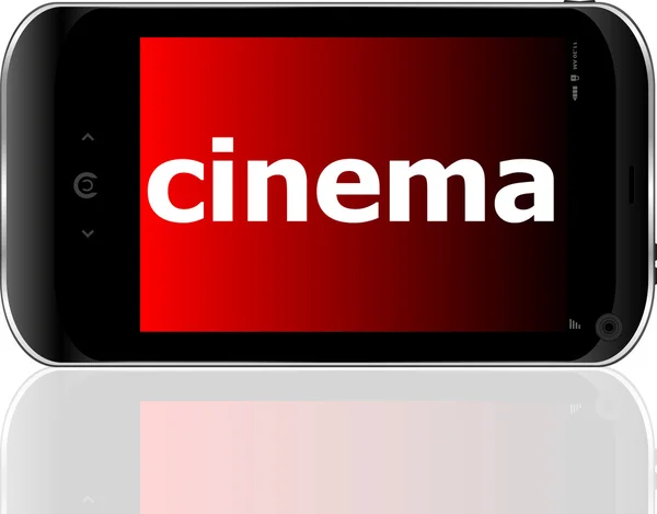 Koncepcja rozwoju Web: smartphone rezygnować wyraz kino na wyświetlaczu wektor — Wektor stockowy