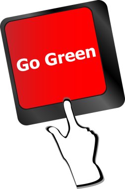 Bir klavye ile bir anahtar Go Green vektör okuma
