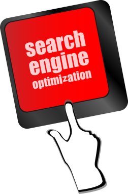 Seo metin ile modern klavye. SEO kavramı vektör