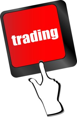 iş kavramı. Modern bilgisayar klavye ile vektör ticaret Word düğmesini