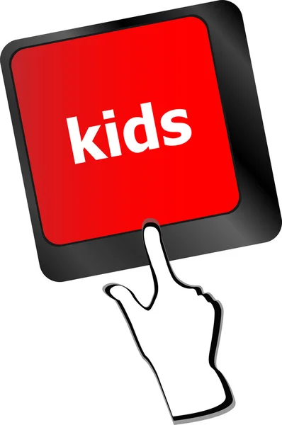 Kids key button in a computer keyboard vector — Stock Vector