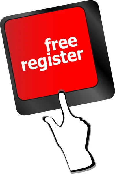 Chiave del computer del registro gratuito che mostra il vettore di accesso a Internet — Vettoriale Stock