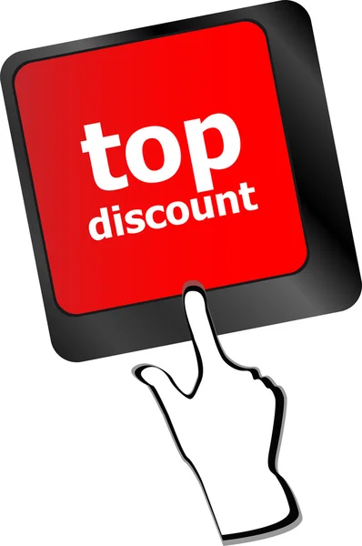 Top discount concept sign on computer key vector — Stock Vector