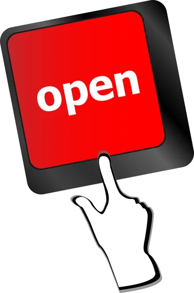 Botão aberto no vetor do teclado do computador —  Vetores de Stock