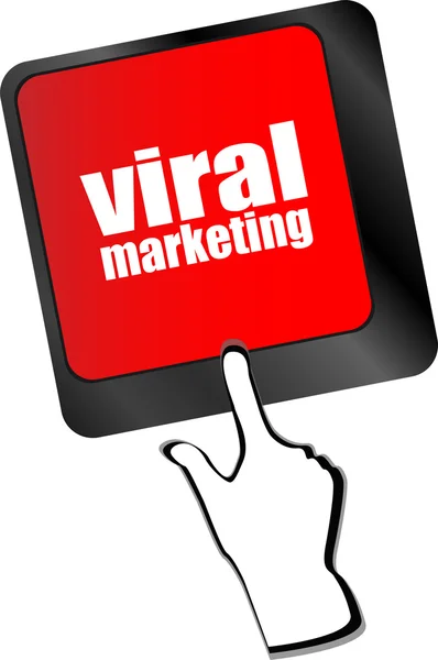 Palabra de marketing viral en la computadora teclado clave vector — Vector de stock