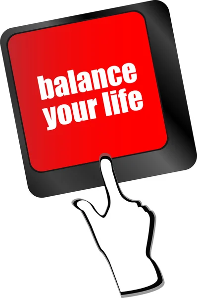 Balance your life button on computer keyboard vector — Stock Vector