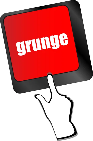 Grunge 词上的电脑键盘输入按钮，矢量 — 图库矢量图片