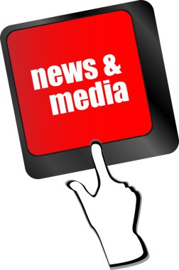 Bilgisayar klavye ile basın ve yayın anahtar. iş kavramı vektör