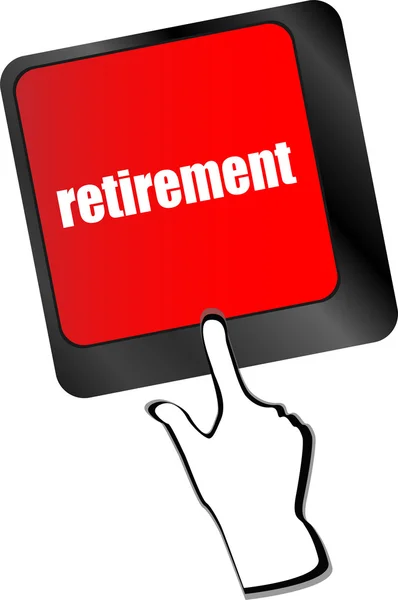 退休投资概念与向量计算机键盘上的按钮 — 图库矢量图片