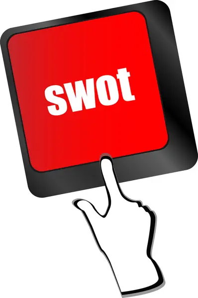 Swot Wort auf Computer-Tastatur-Tasten-Vektor — Stockvektor