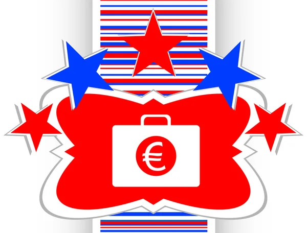 Botón caja euro, icono financiero aislado en el vector de fondo blanco — Vector de stock