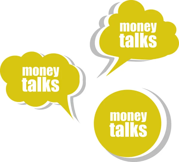 Money talks. Set of stickers, labels, tags. Business banners vector — Stock Vector