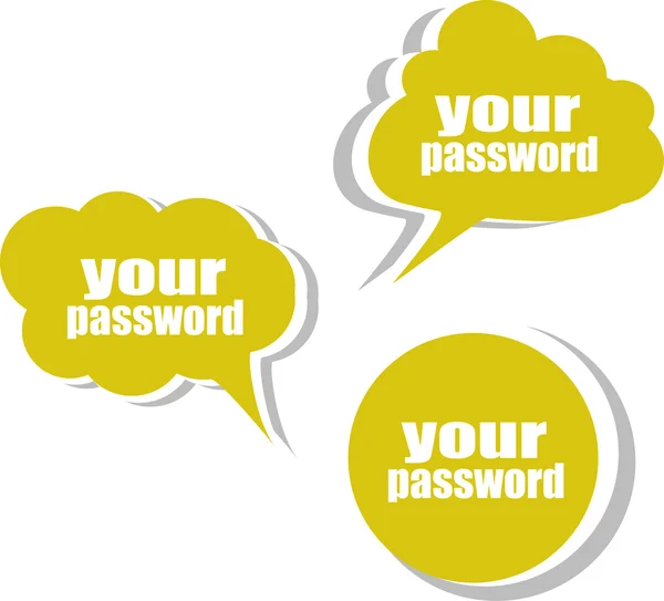 Your password. Set of stickers, labels, tags. Business banners vector — Stock Vector