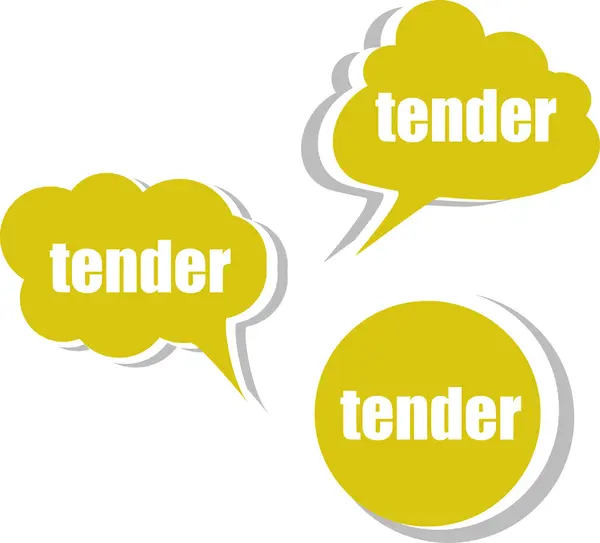 Tender word on modern banner design template. set of stickers, labels, tags, clouds vector — Stock Vector