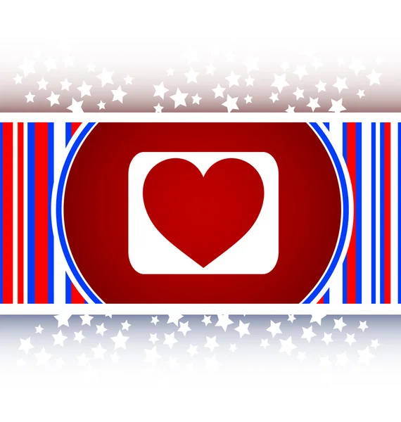 Amor corazón icono botón signo vector — Vector de stock