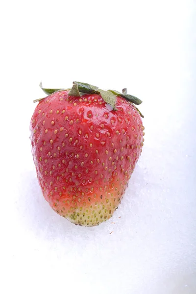 Chiuda la fragola in un ghiaccio freddo — Foto Stock