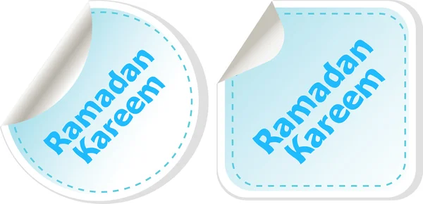 Arabic Islamic calligraphy of text Ramadan Kareem stickers label tag set isolated on white — Stock fotografie