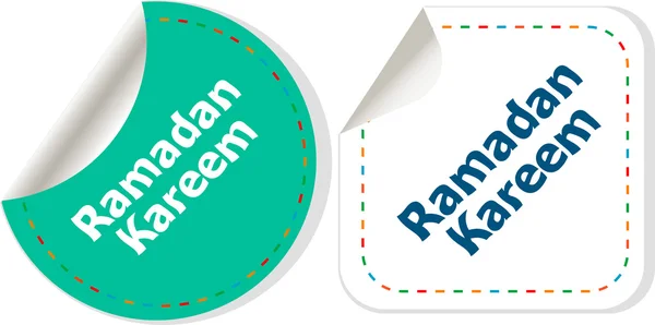 Arabic Islamic calligraphy of text Ramadan Kareem stickers label tag set isolated on white — Stock fotografie