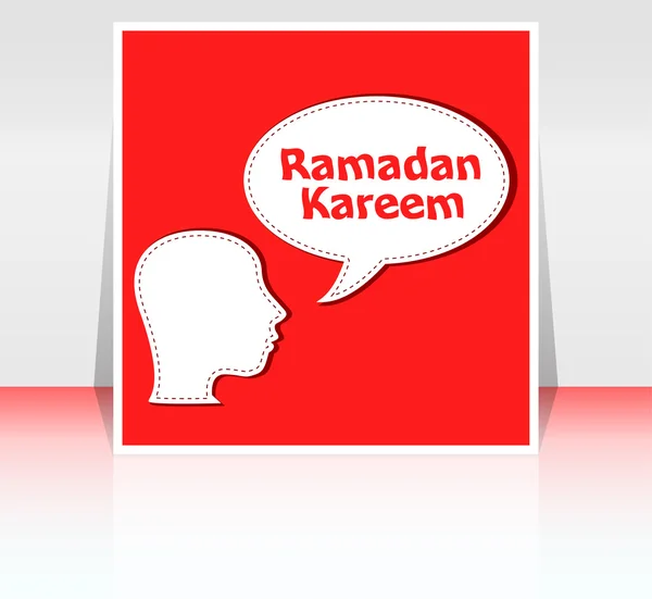 Man head with speech bubbles with Ramadan Kareem word on it — Stock Photo, Image