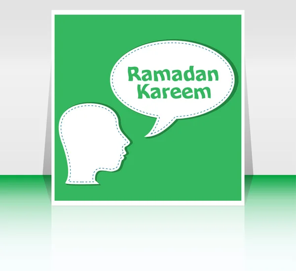 Man head with speech bubbles with Ramadan Kareem word on it — Stock Photo, Image