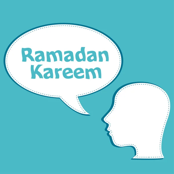 Man head with speech bubbles with Ramadan Kareem word on it — Stock Photo, Image