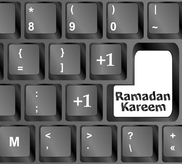 Teclado de computador com palavra kareem ramadan nele — Fotografia de Stock