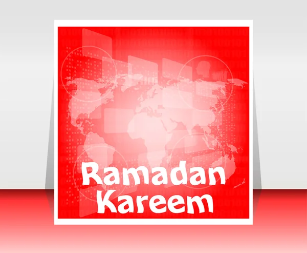 Digital screen with Ramadan Kareem word on it — Stock fotografie