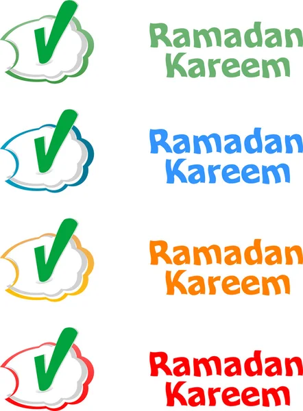 Arabisch islamische Kalligraphie des Textes Ramadan Kareem Aufkleber Etikettenset — Stockfoto