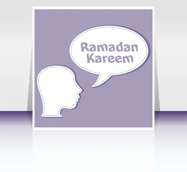Uomo testa con bolle discorso con Ramadan Kareem parola su di esso — Foto Stock