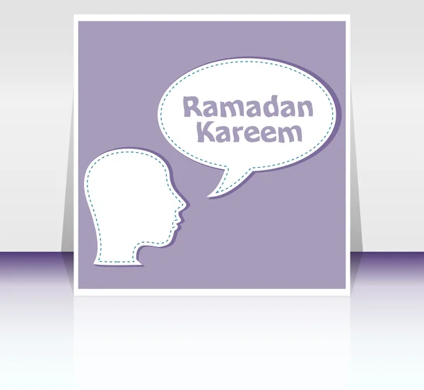 Man head with speech bubbles with Ramadan Kareem word on it — Stock Photo, Image