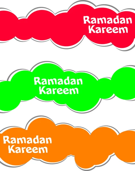 Arabisch islamische Kalligraphie des Textes Ramadan Kareem Aufkleber Etikettenset — Stockfoto