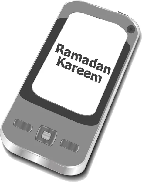 Smart phone with ramadan kareem word on it — ストック写真