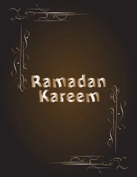 Ramadán Kareem oro letras estrella luna nueva, maqueta tarjeta de felicitación islámica —  Fotos de Stock