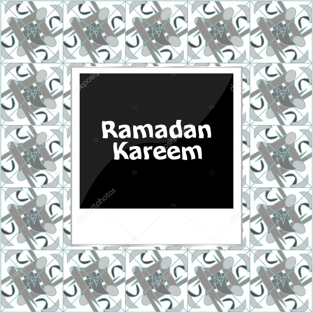 Ramadan kareem on old photo frame