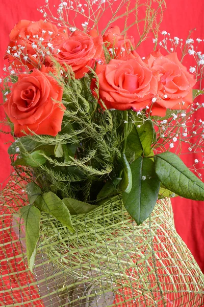 Rose rosse sfondo San Valentino — Foto Stock