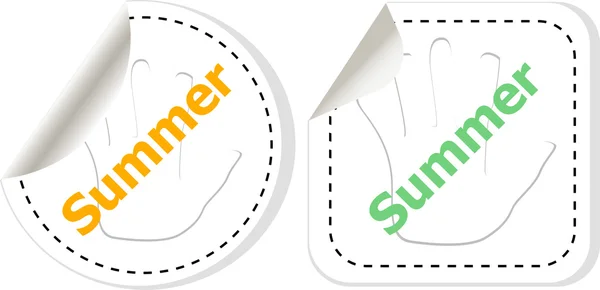 Palavra verão web botão isolado no fundo branco, design de ícone — Fotografia de Stock