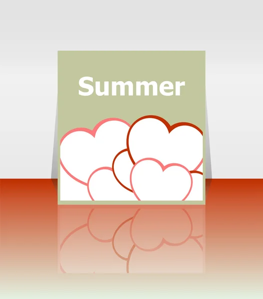 Cartel de verano gruñón con corazón de amor. Me encanta el concepto de verano —  Fotos de Stock