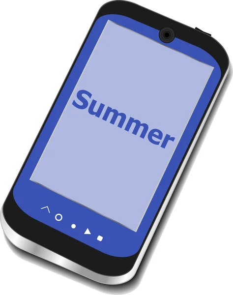 Lato słowo na ekranie smartfonu, koncepcja wakacje — Zdjęcie stockowe