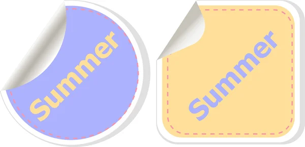 Mot concept d'été sur le bouton. Bannière, bouton Web ou message pour site Web, présentation ou application en ligne — Photo