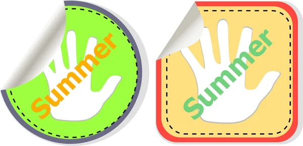 Palavra verão web botão isolado no fundo branco, design de ícone — Fotografia de Stock